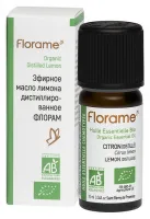FLORAME  Эфирное масло ЛИМОНА ДИСТИЛЛИРОВАННОЕ, 10 мл