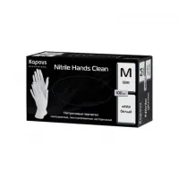 Нитриловые перчатки неопудренные, текстурированные, нестерильные «Nitrile Hands Clean», белые, 100 шт., M